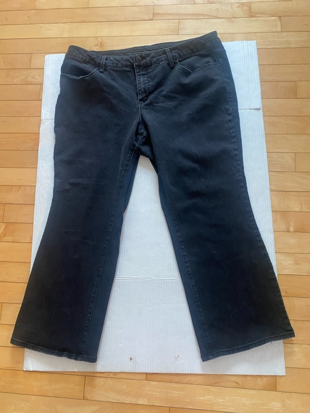 FADED GLORY black cotton, stretch, jeans size 22WP for shorter/petite women